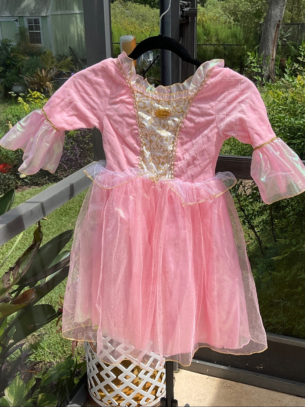 Barbie Pink Princess Dress Costume with Gold Trim 4-6x